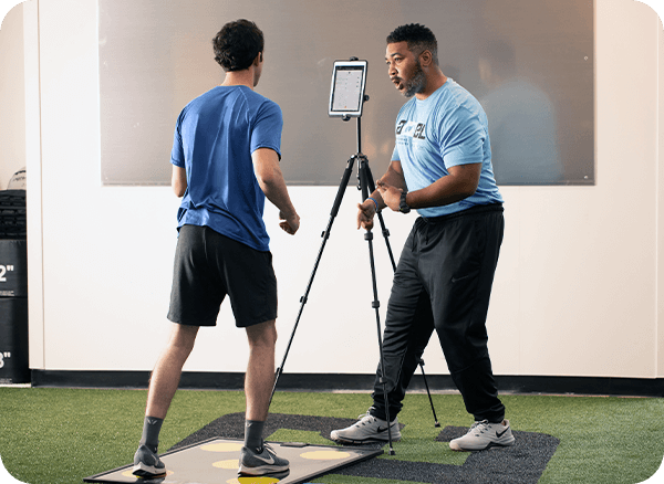 A trainer assessing